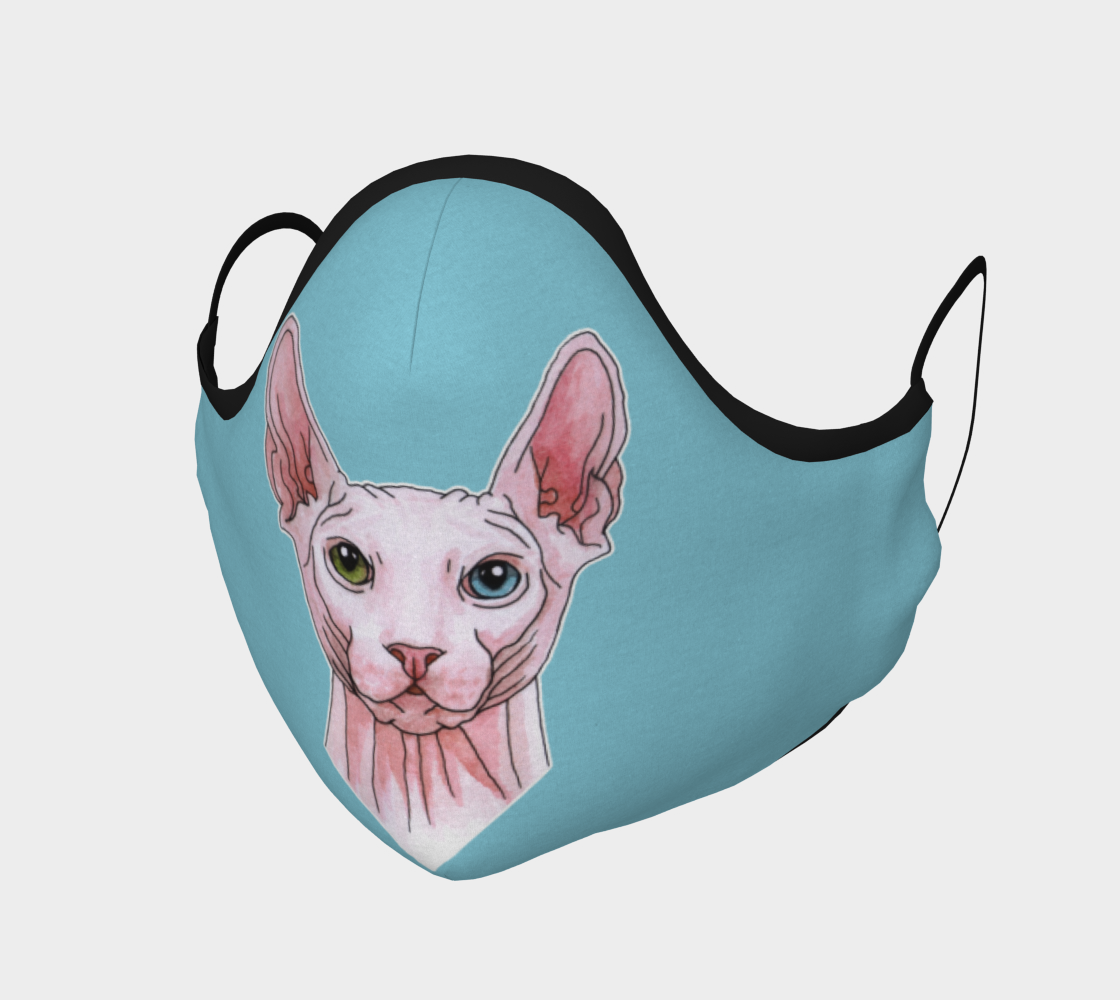 Sphynx cat portrait Face Covering preview