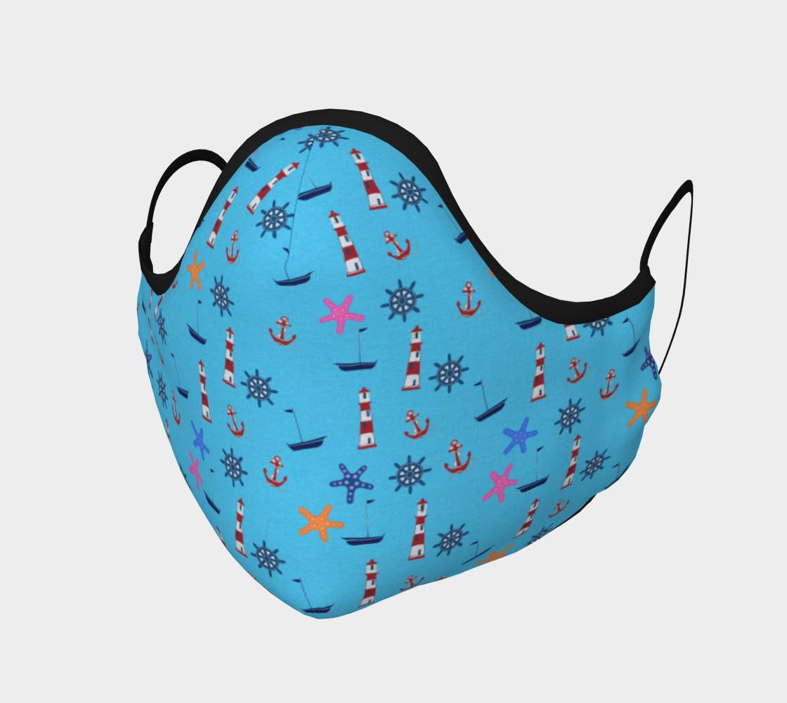 Nautical Beach Pattern on Blue 3D preview