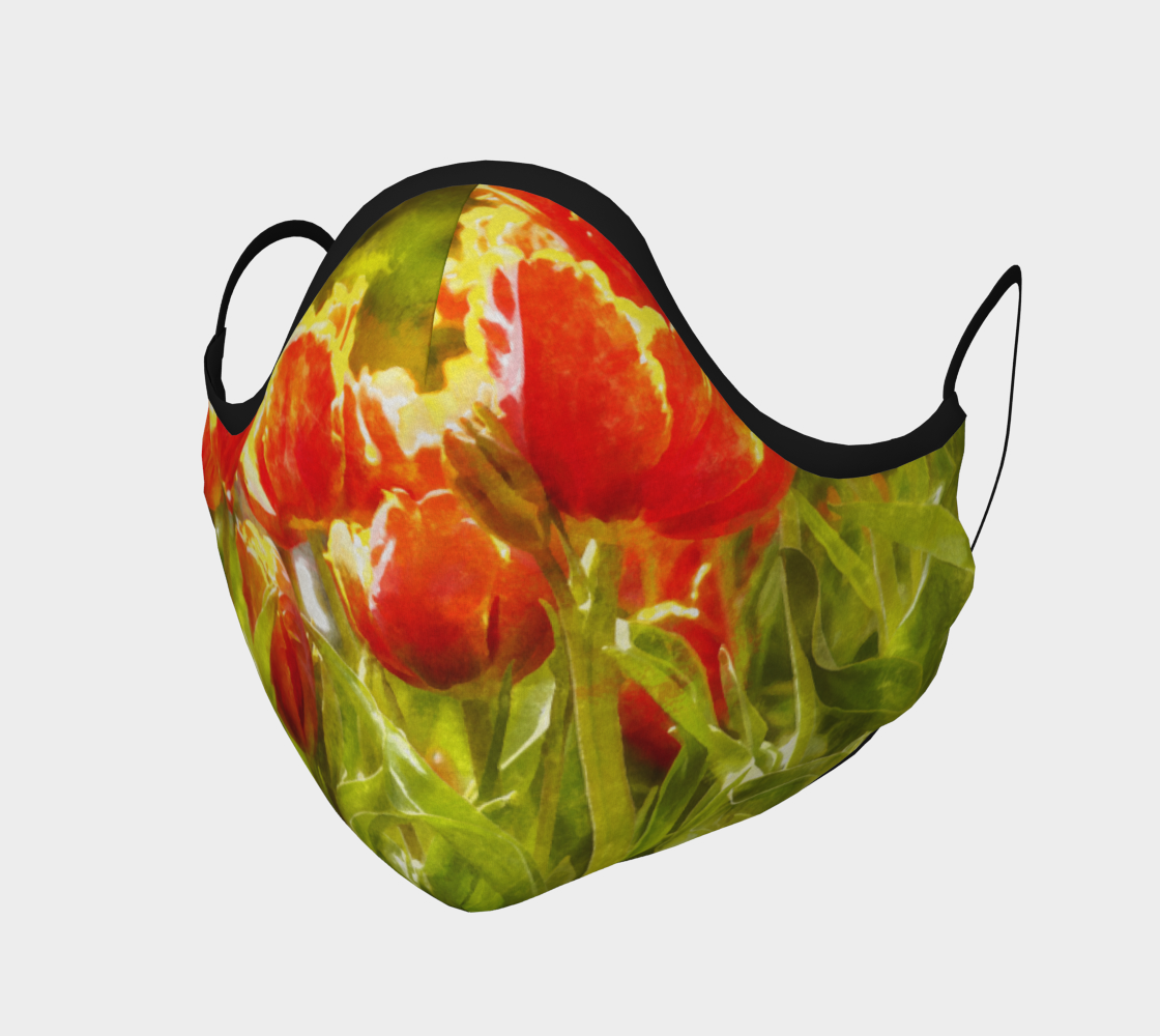Spring Tulip Watercolor Face Mask Covering aperçu
