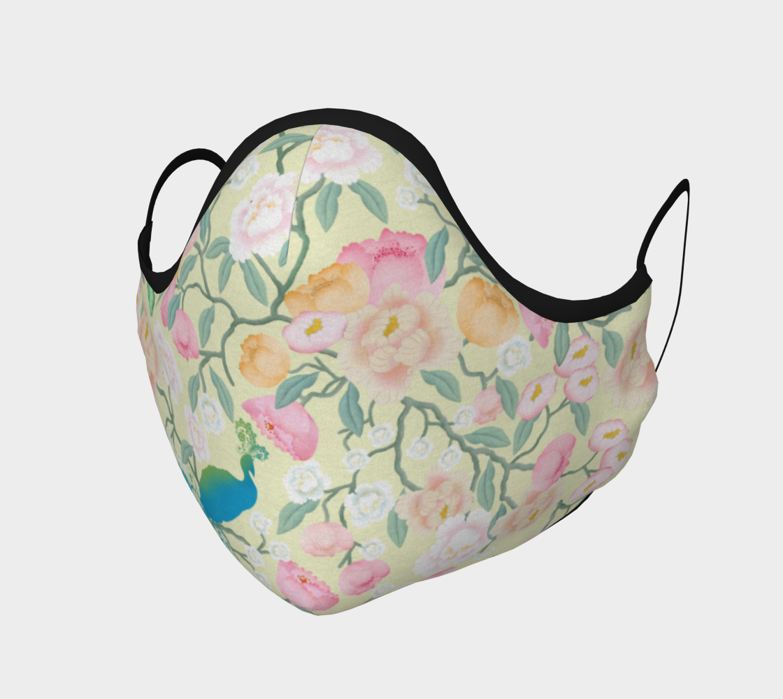 Aperçu de Chinoiserie Face Covering Mask - "Chinoiserie in Bloom" #1