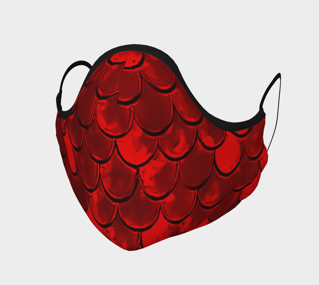 Red Mermaid Scale Protective Face Mask by VCD © preview