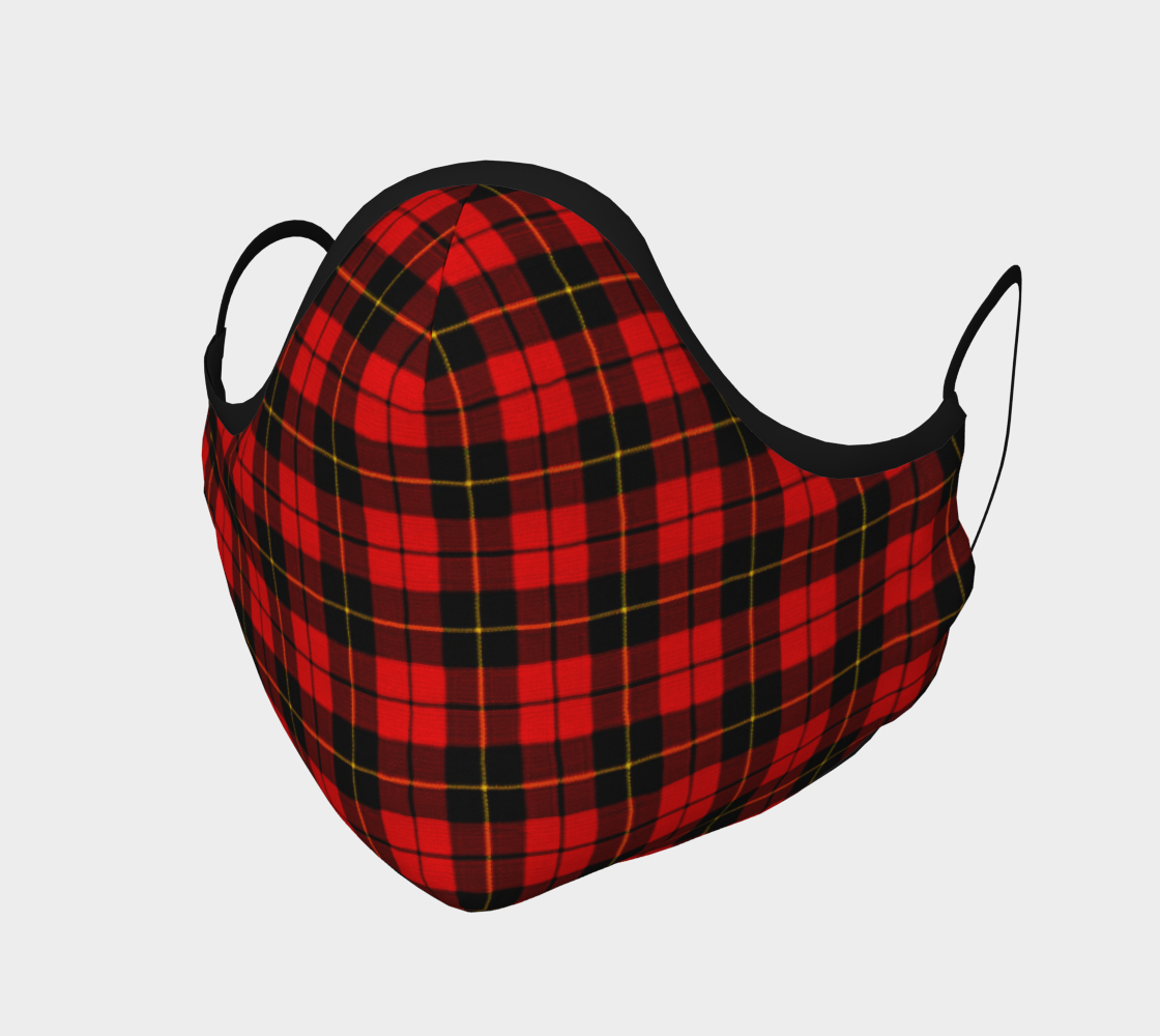 Red Tartan Plaid Protective Face Mask by VCD © preview