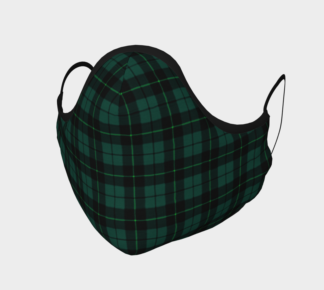 Green Tartan Plaid Protective Face Mask by VCD © preview