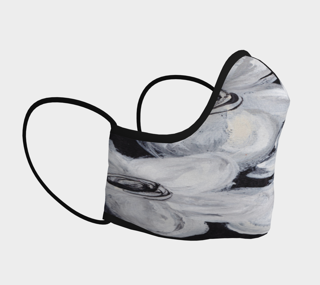 BLACK & WHITE FLORAL2 FACE COVERING preview #3