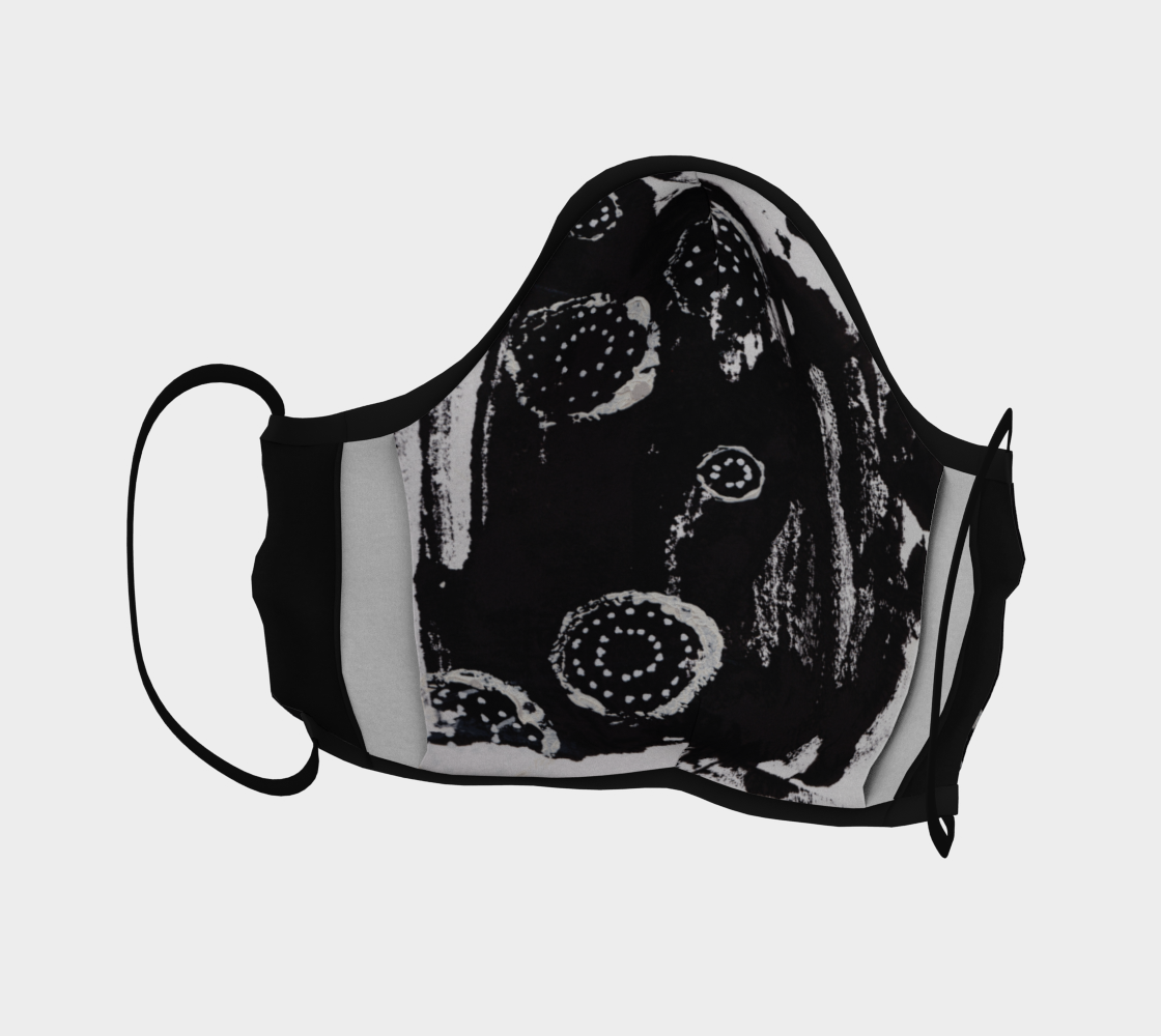BLACK & WHITE ABSTRACT 2 FACE COVERING preview #4