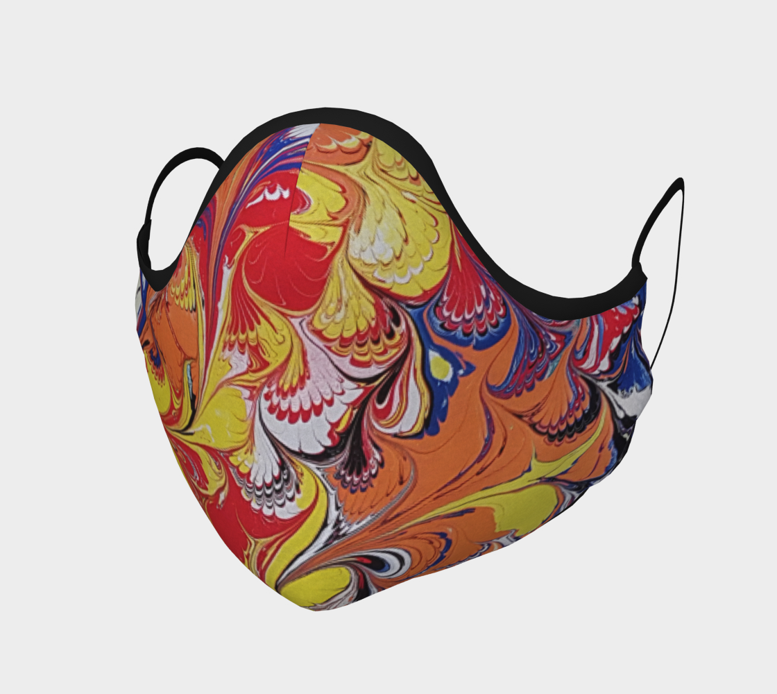 Aperçu de Masque de protection marbling art peacook #1