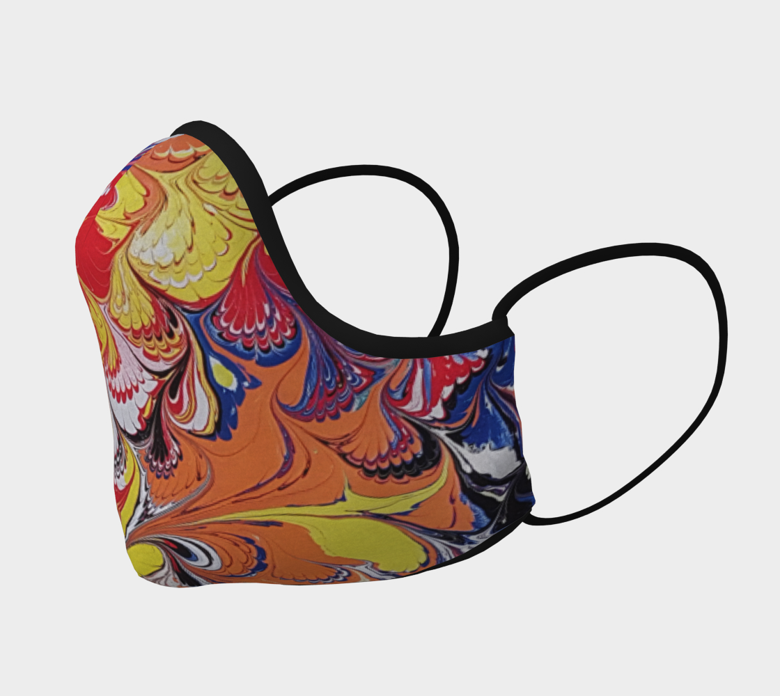 Aperçu de Masque de protection marbling art peacook #2