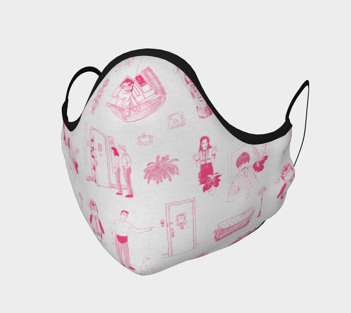 Aperçu 3D de Friends Toile Face Mask - Pink