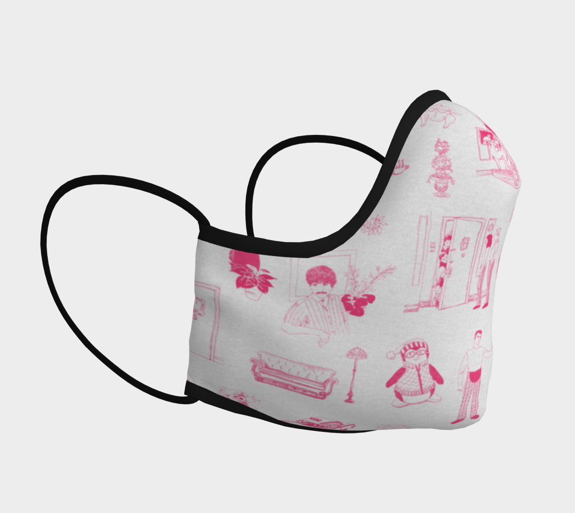 Friends Toile Face Mask - Pink Miniature #4