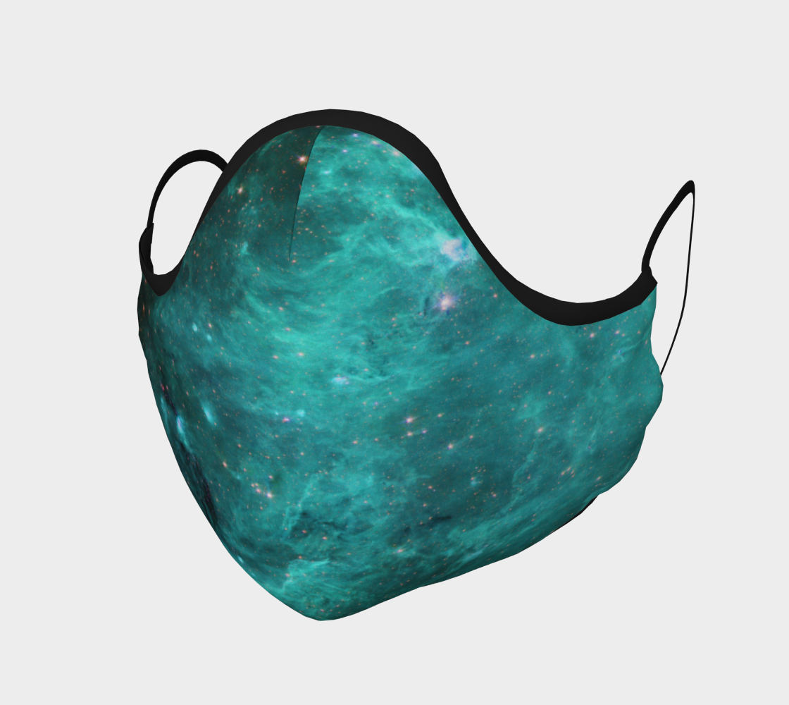 Aperçu de Face Mask North America Nebula Infrared Turquoise, AOWSGD