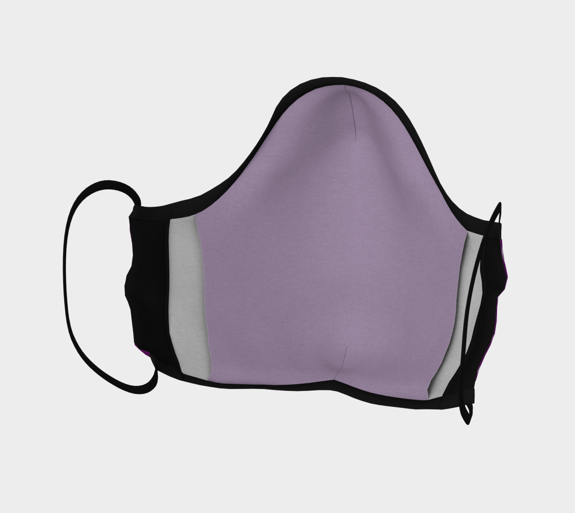 Aperçu de Light Purple Ribbons on Dark Purple Face Covering #4