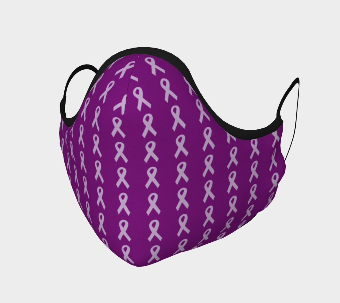 Light Purple Ribbons on Dark Purple Face Covering Miniature #2