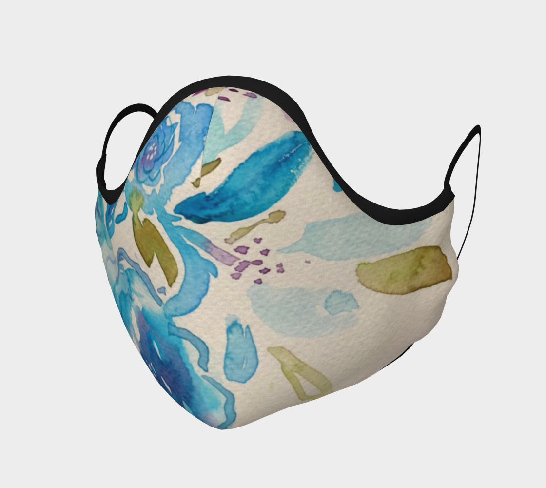 Masque Aquarelle florale bleue preview #1