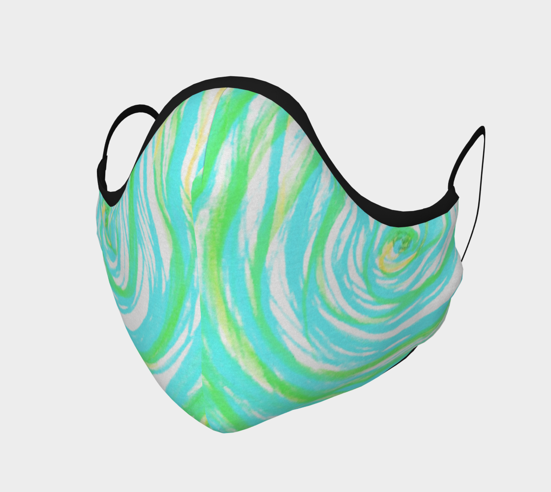 Vitalsole Turquoise Lemon Lime Swirl Face Mask Dust Cover Pollen Mask by Olivia M. lake preview