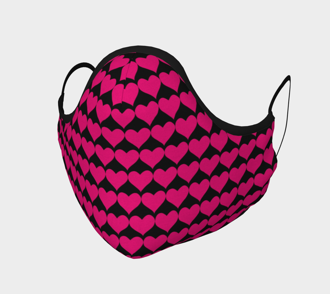 Pink Hearts Protective Face Mask by VCD © preview