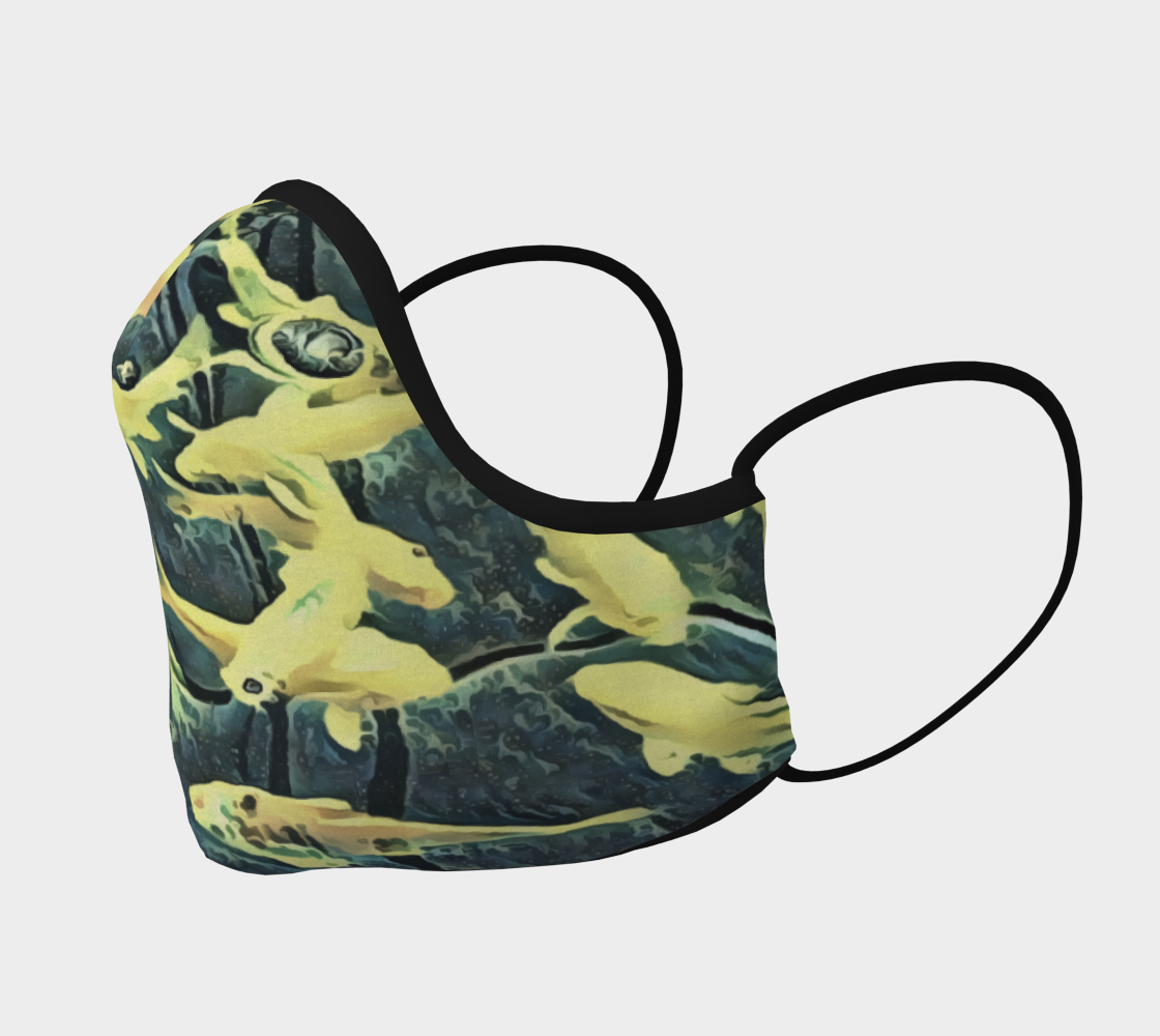 Fish Homage to Hokusai Face Covering preview #2
