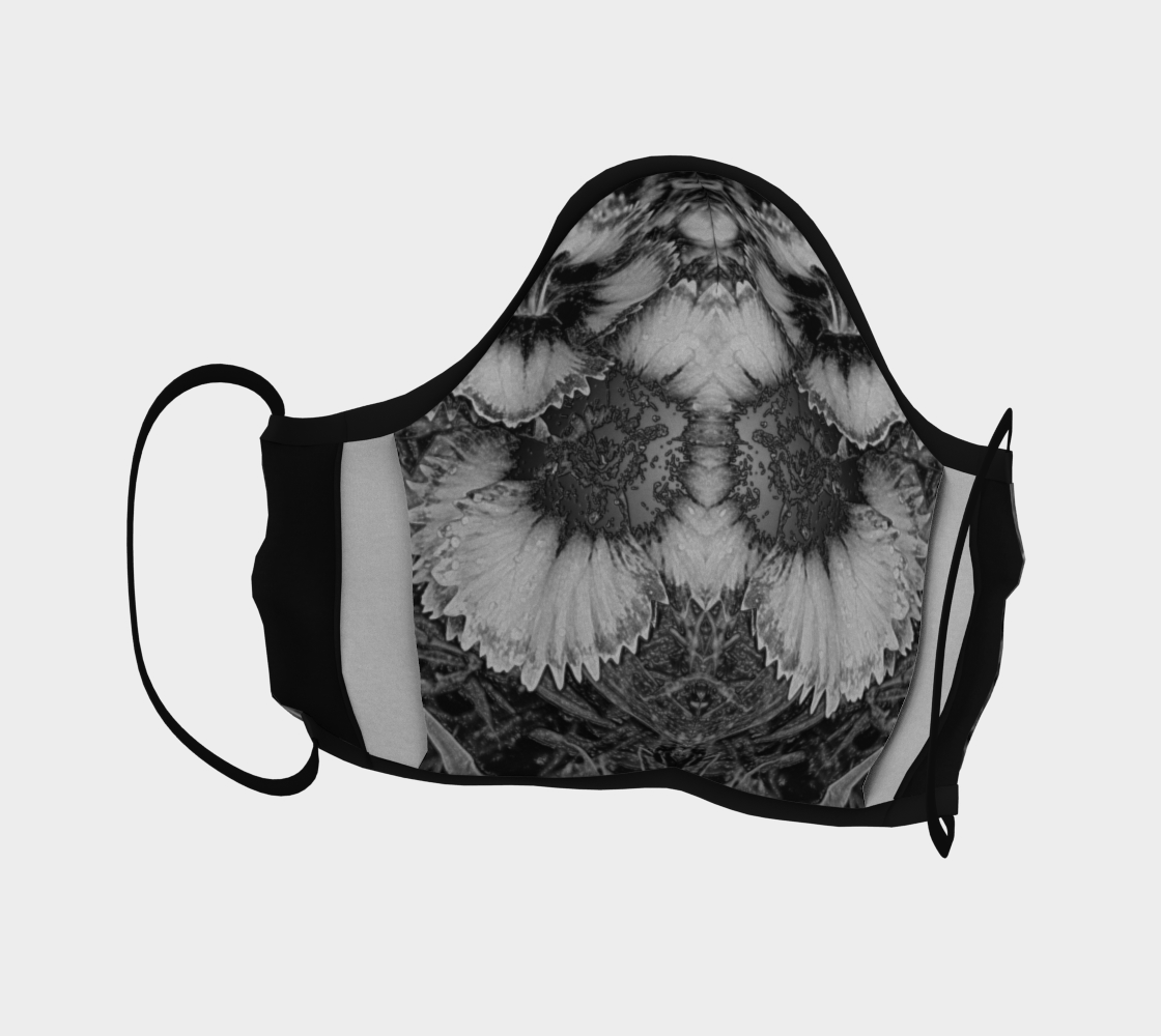 Black and White Dianthus Butterfly Face Covering preview #4