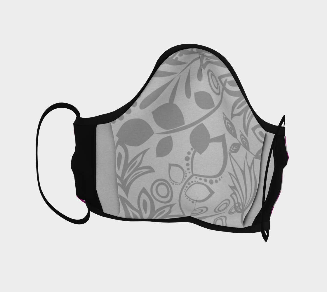 Pink Scandinavian Floral Face Mask preview #4