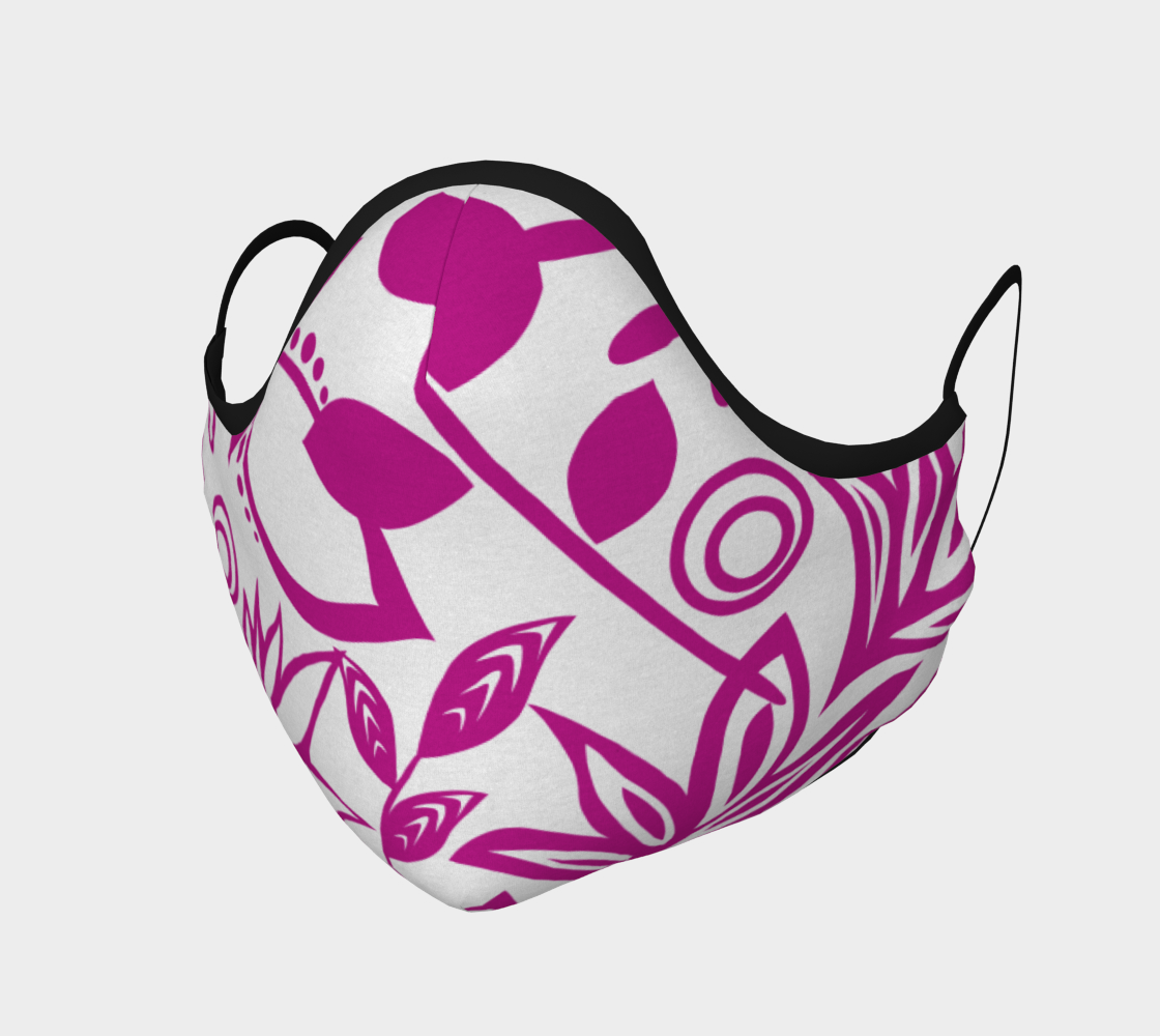 Pink Scandinavian Floral Face Mask preview #1