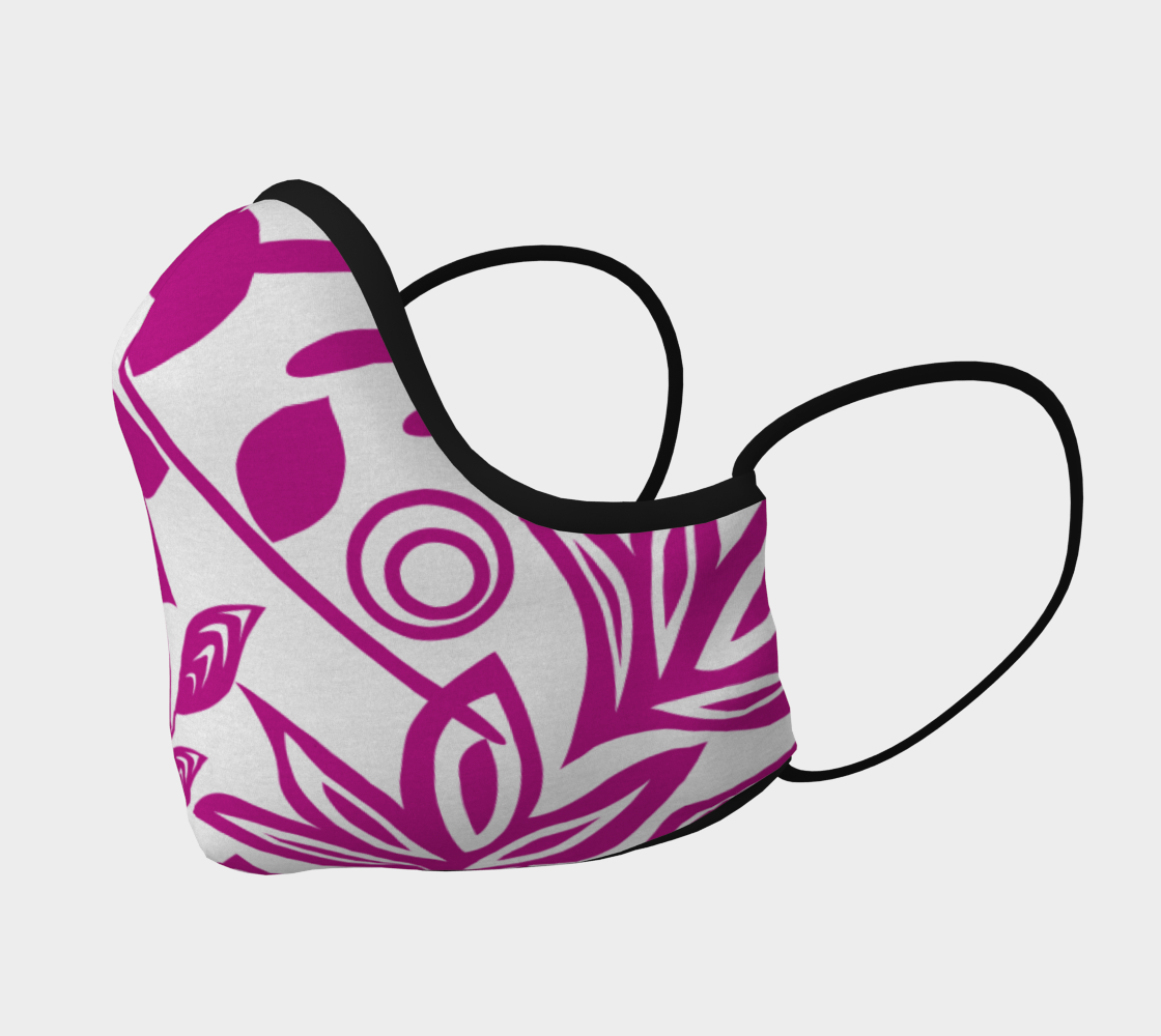 Pink Scandinavian Floral Face Mask preview #2