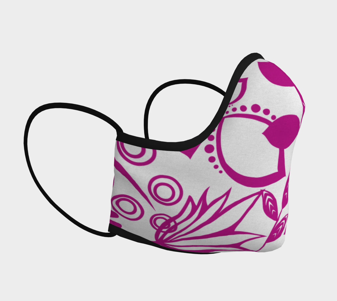 Pink Scandinavian Floral Face Mask preview #3