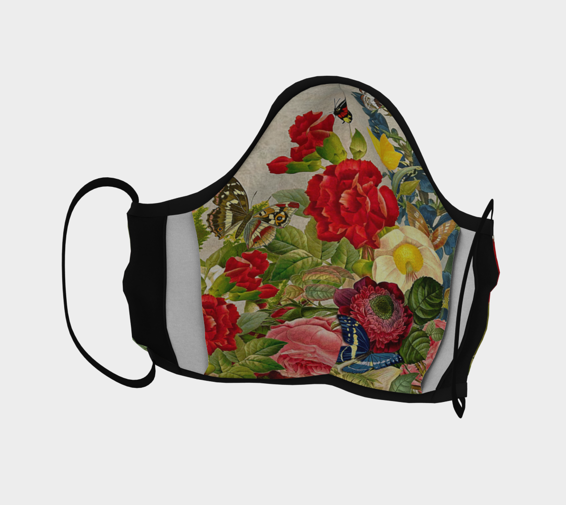 Face Mask Vintage Flowers and Butterflies Face Mask, AOWSGD preview #4