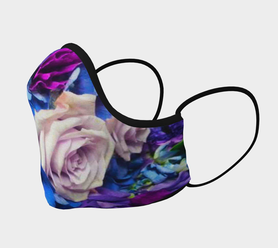Face Mask Rose Bouquet in Blues and Purples, AOWSDG preview #2