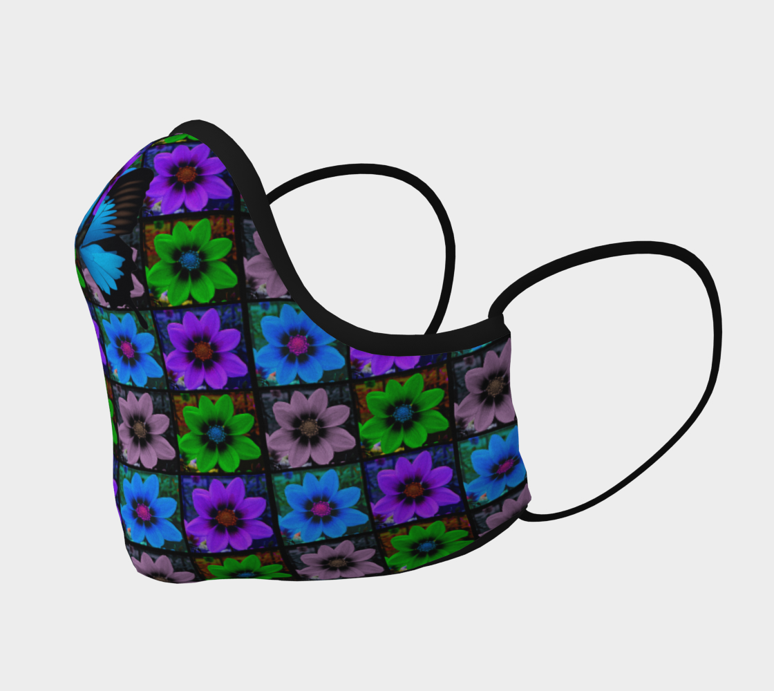 Face Mask Cosmos Flower Small Pattern & Butterfly, AOWSGD thumbnail #3
