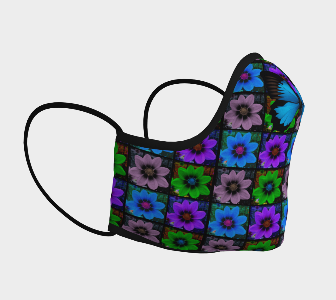 Face Mask Cosmos Flower Small Pattern & Butterfly, AOWSGD preview #3