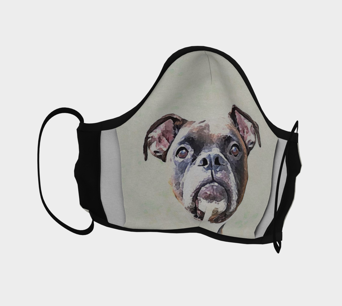 Boxer dog art face mask preview #4