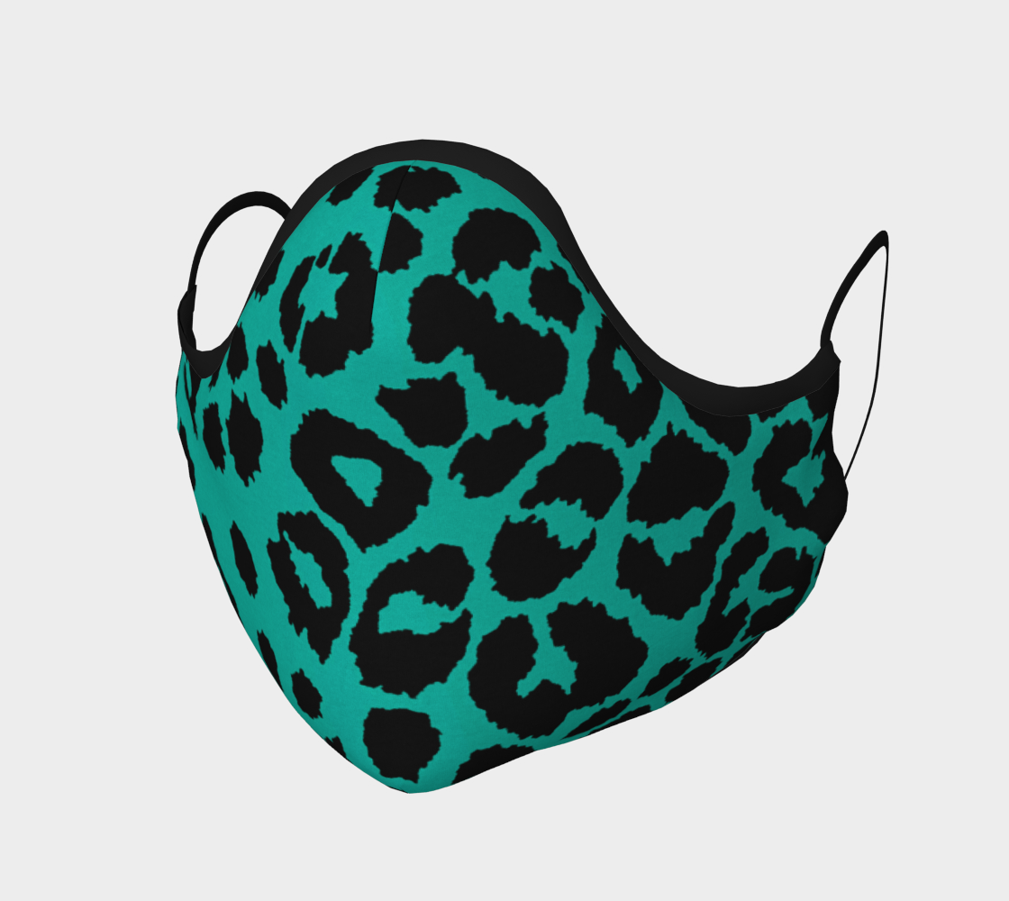 Teal Cheetah Print Protective Face Mask by VCD © preview