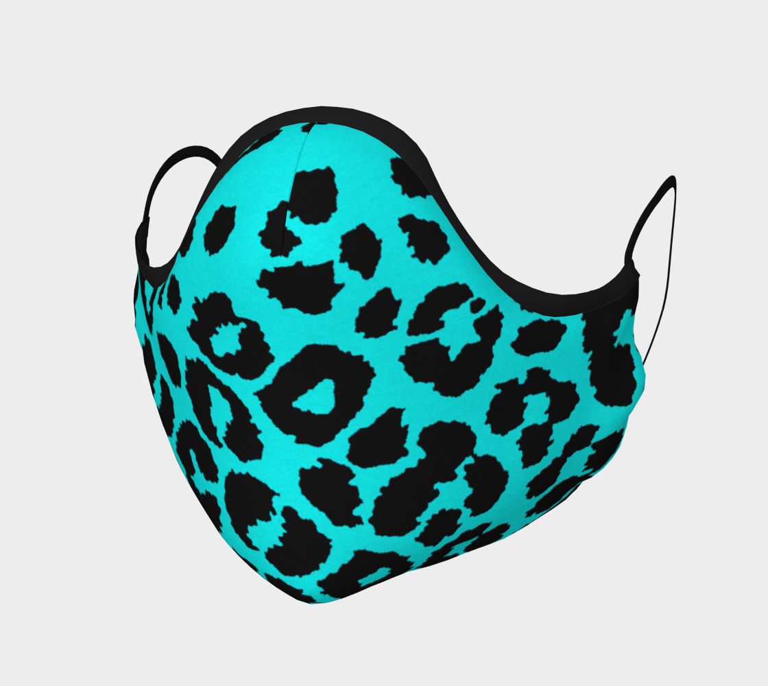 Blue Cheetah Print Protective Face Mask by VCD © preview #1
