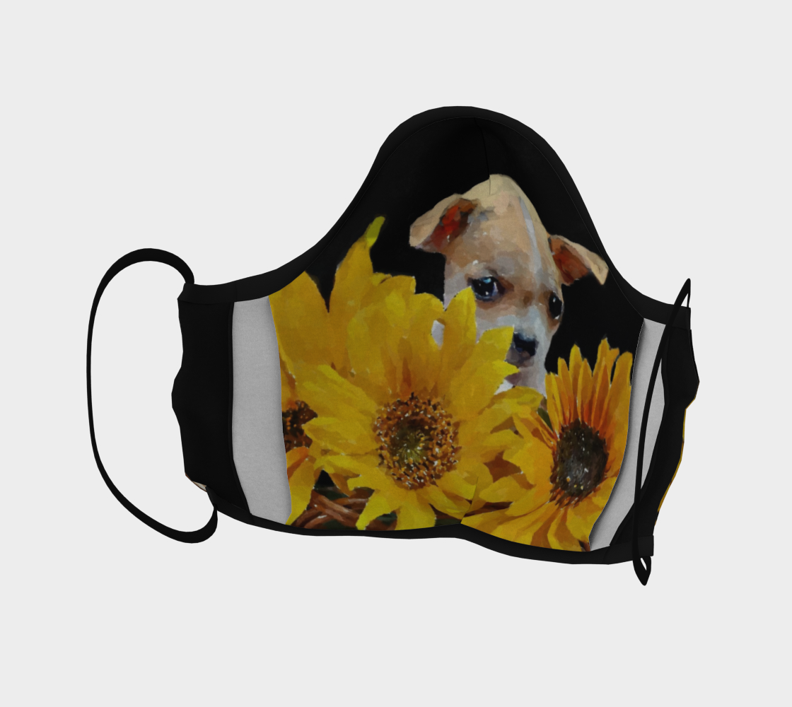 Chihuahua puppy in sunflowers face mask thumbnail #5