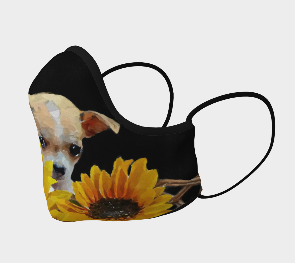 Chihuahua puppy in sunflowers face mask thumbnail #3