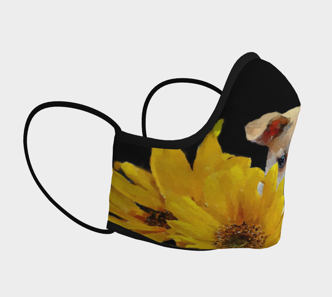 Chihuahua puppy in sunflowers face mask preview #3