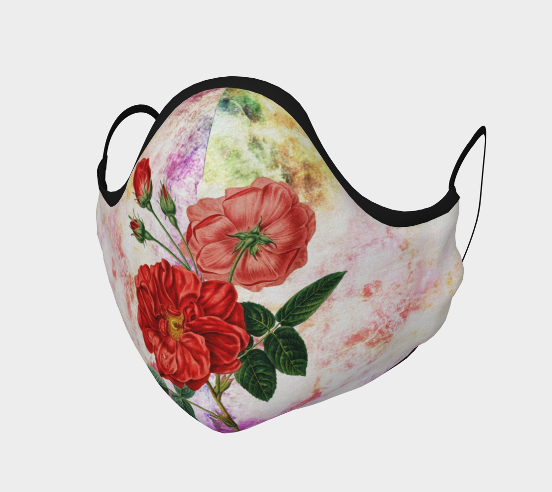 Face Mask Vintage Flowers on Spring Abstract, AOWSGD 3D preview