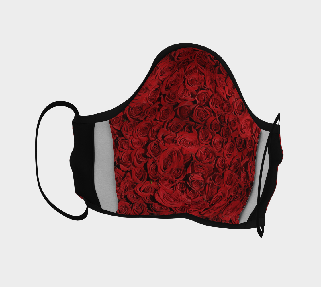 Face Mask Red Rose Pattern, AOWSGD preview #4