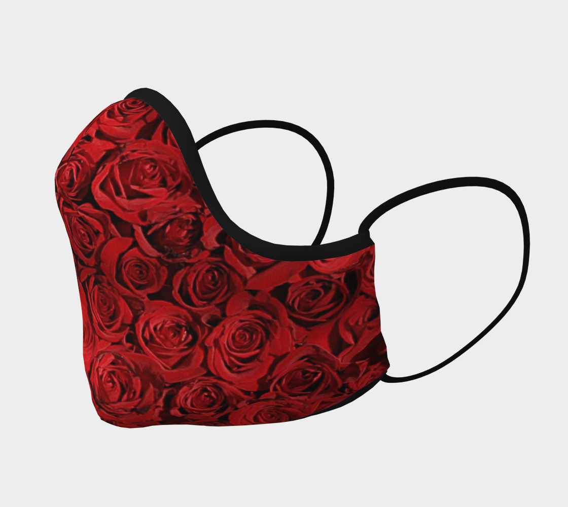 Face Mask Red Rose Pattern, AOWSGD preview #2