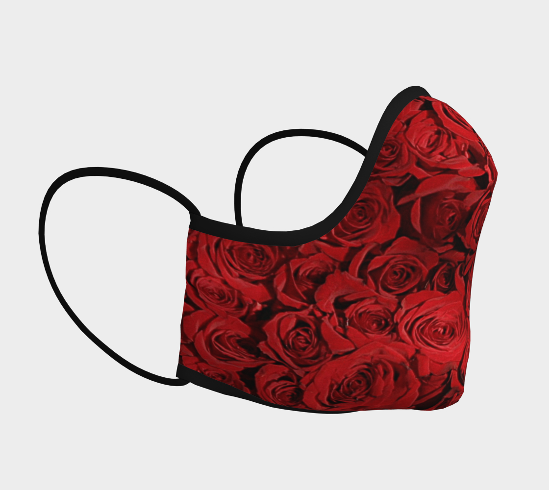 Face Mask Red Rose Pattern, AOWSGD preview #3