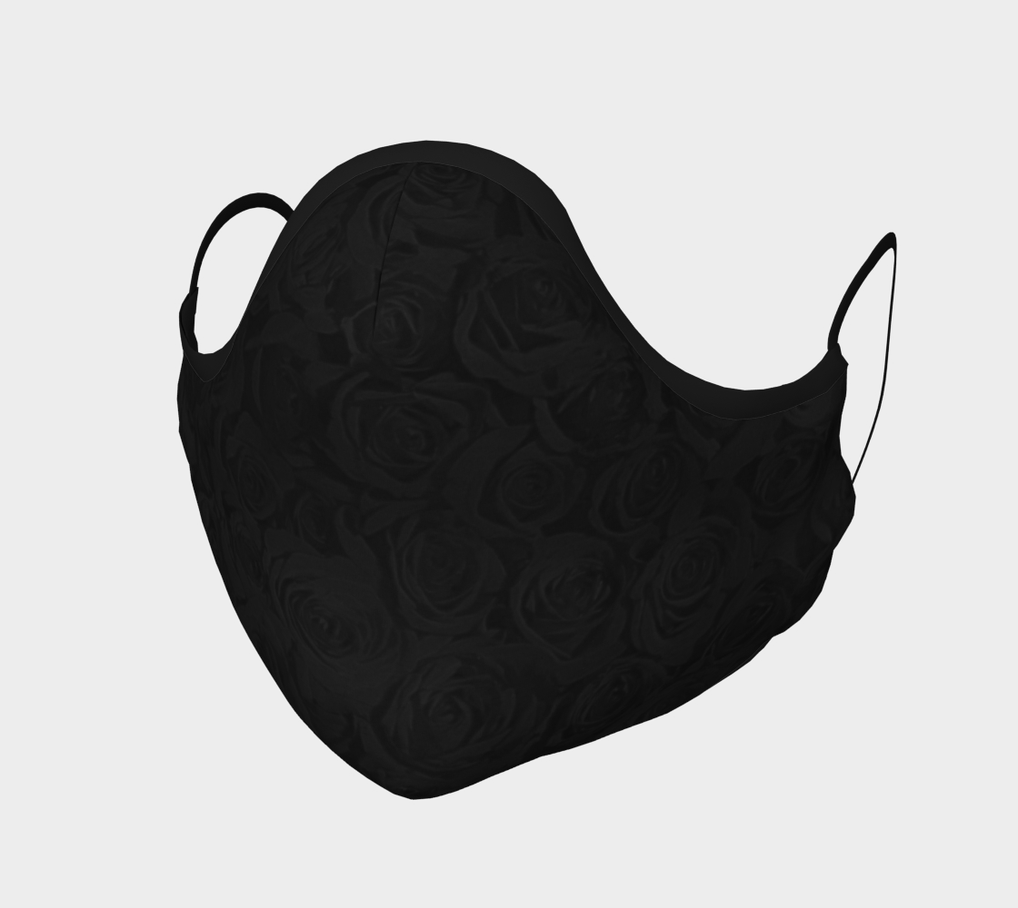 Face Mask Grey-Black Rose Pattern, AOWSGD
