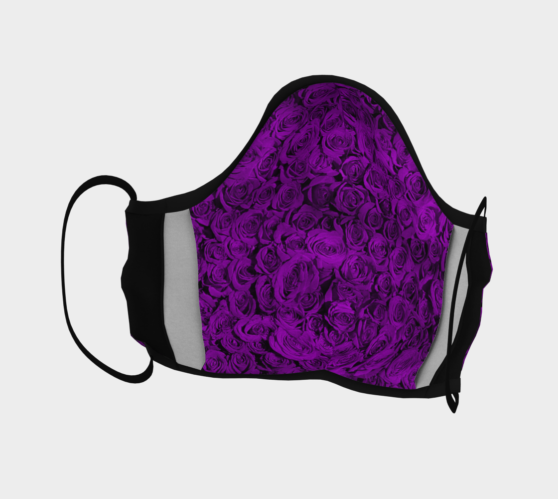 Face Mask Purple Rose Pattern, AOWSGD preview #4