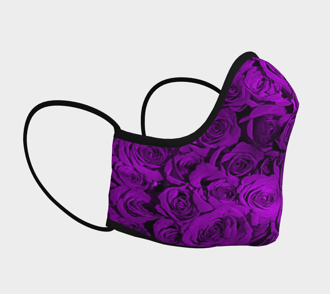 Face Mask Purple Rose Pattern, AOWSGD preview #3