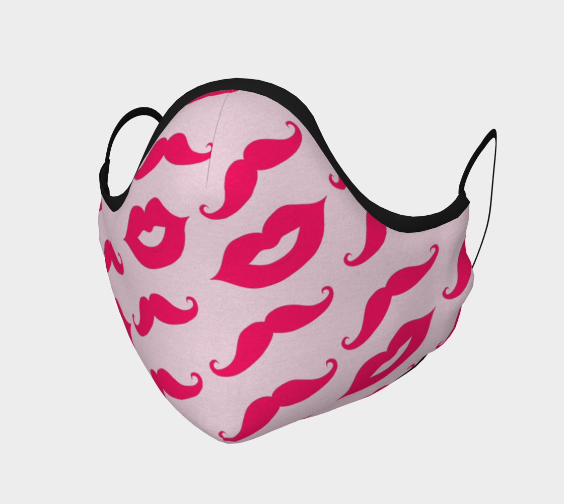 Aperçu de Face Mask Neon Pink Lips & Mustaches, AOWSGD