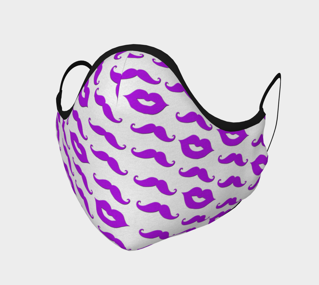 Aperçu de Face Mask Purple Lips & Mustaches, AOWSGD
