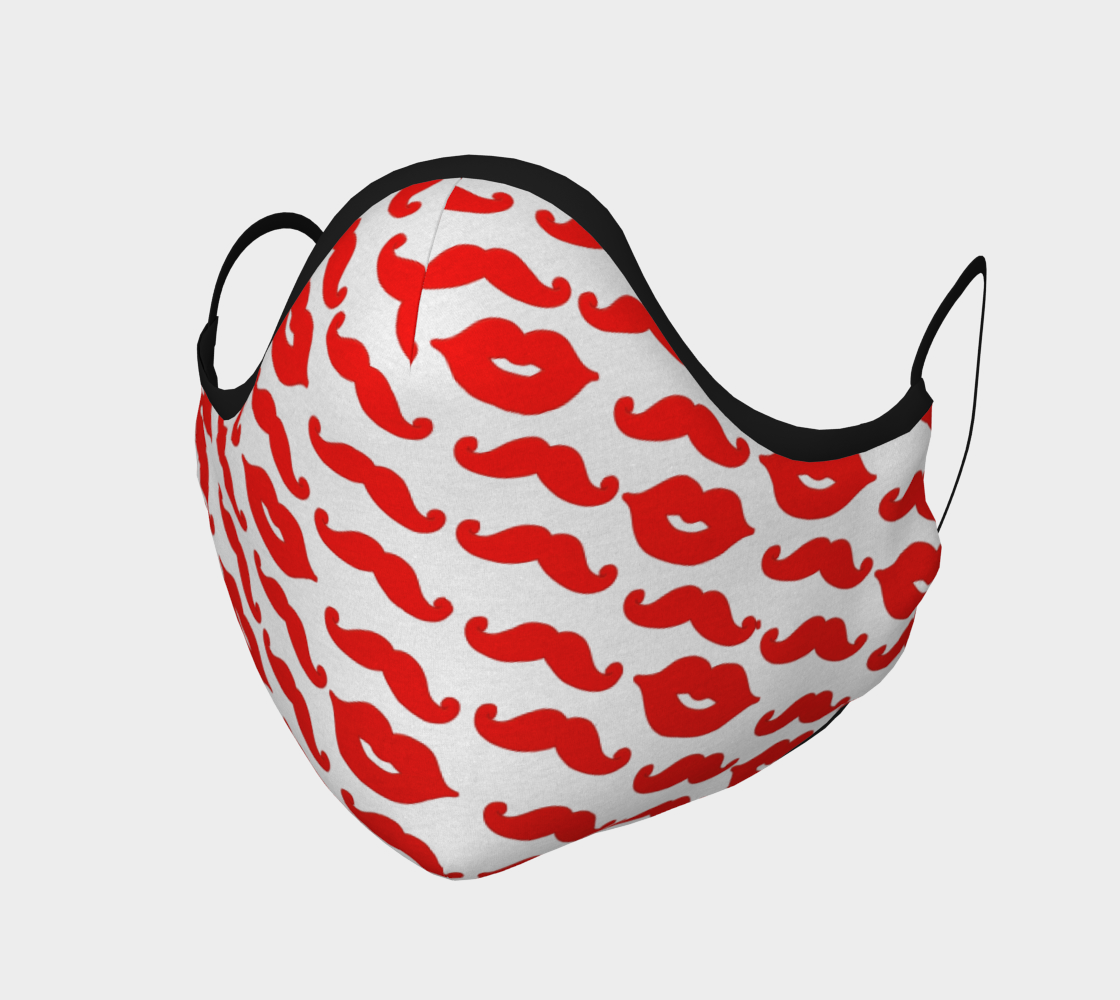 Aperçu de Face Mask Red Lips & Mustaches, AOWSGD