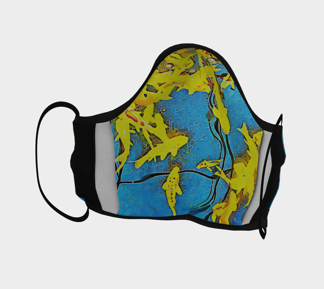 Blue And Yellow Fish Mosaic Face Covering preview #4