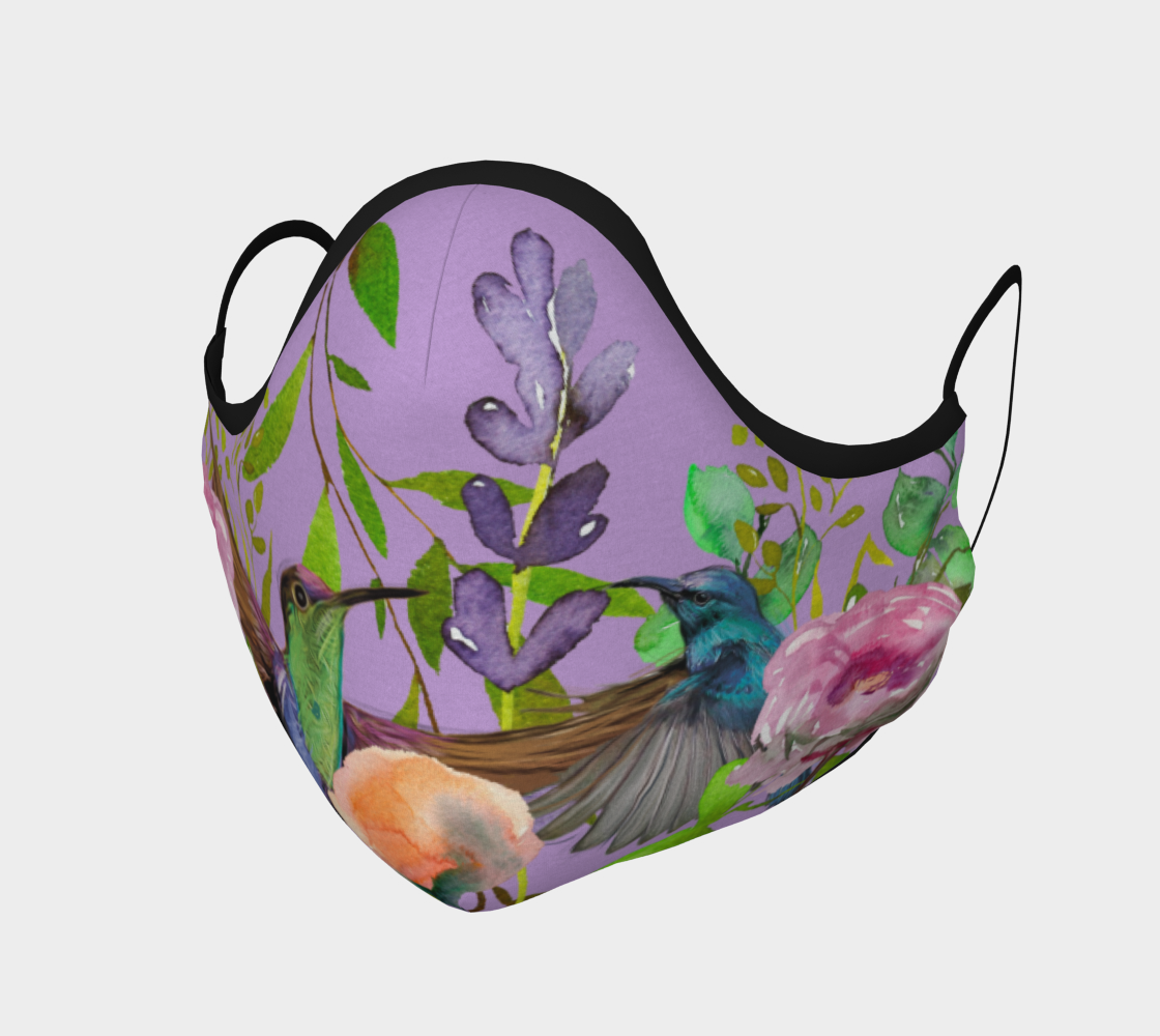 Hummingbirds and Flowers on Purple preview