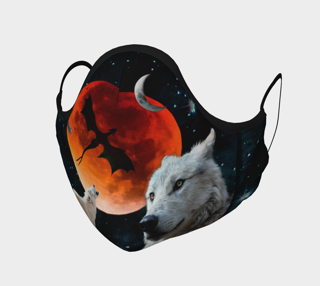 Wolf Moon Protective Face Mask by VCD © preview #1