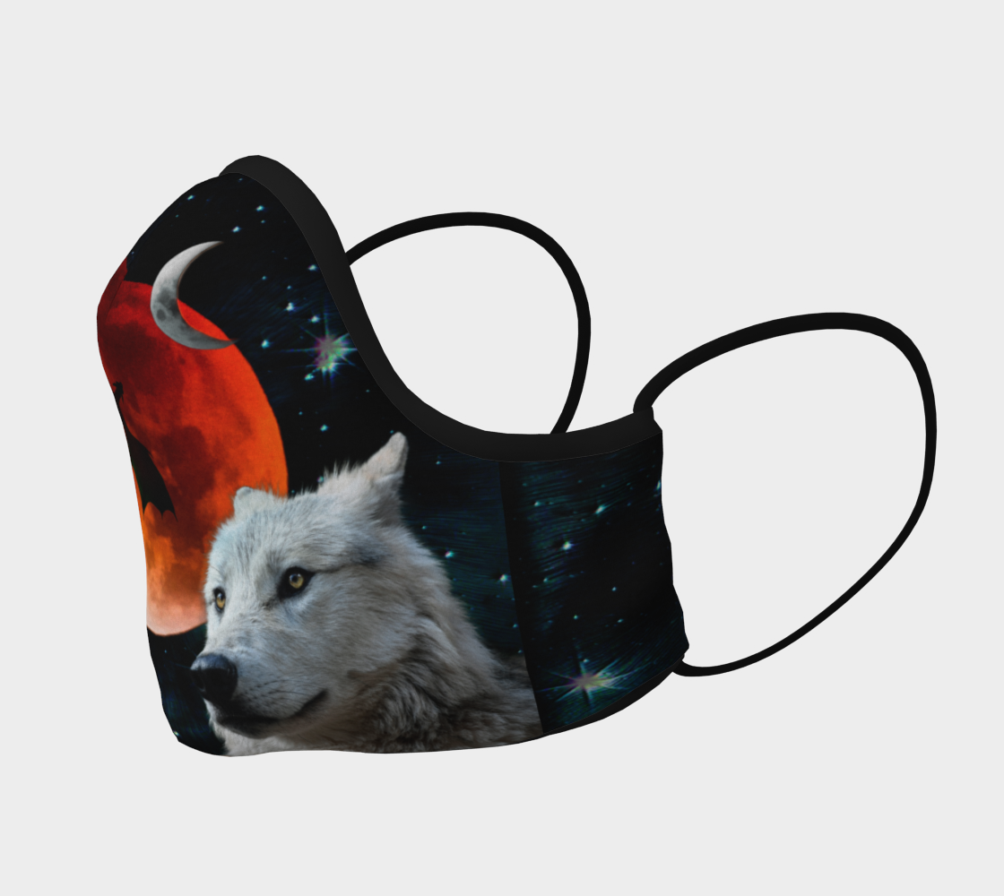 Wolf Moon Protective Face Mask by VCD © preview #2