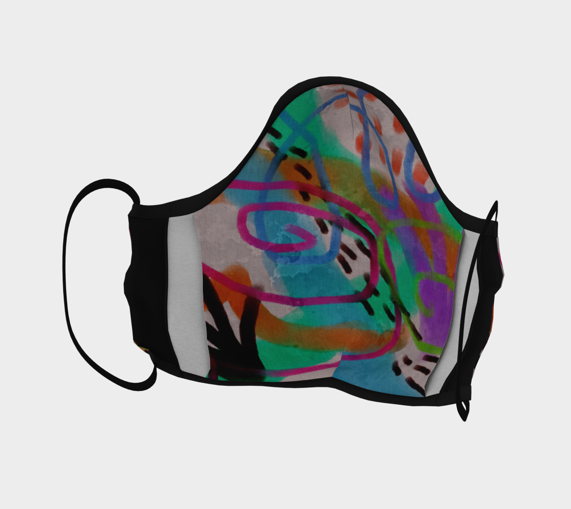 Aperçu de Colorful Abstract Art Face Mask #4